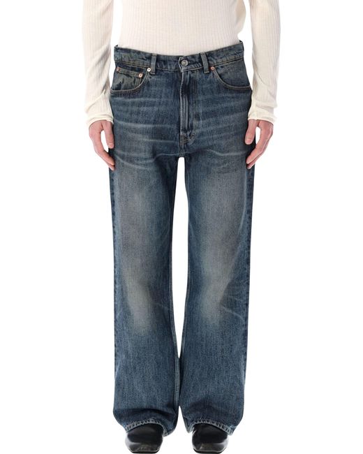 Our Legacy Blue Third Cut Wide Straight Jeans for men