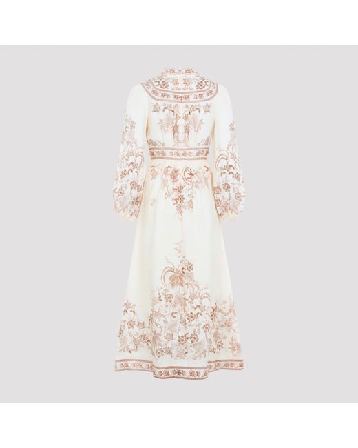 Zimmermann White Plunge Midi Dress For