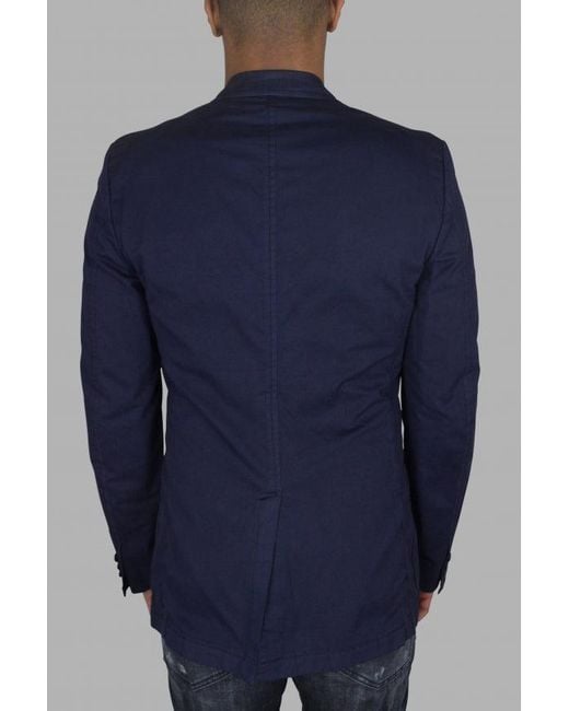 Prada Blue Cotton Button-Down Utility Jacket
