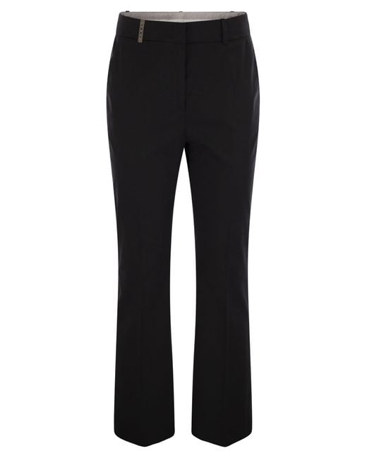 Peserico Black Stretch Cotton Trousers