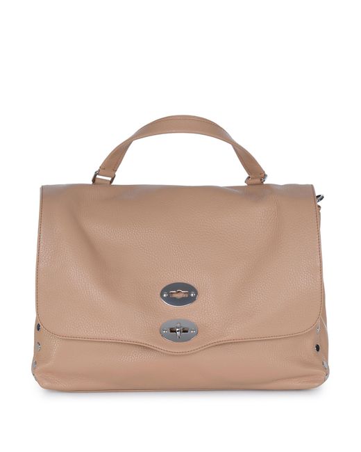 Zanellato Brown "Postina Daily M" Bag Made Of Hammered Leather