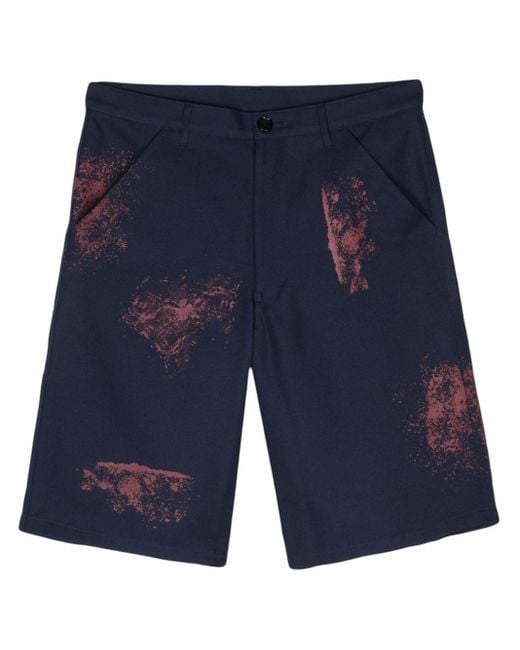 Comme des Garçons Blue Printed Shorts for men