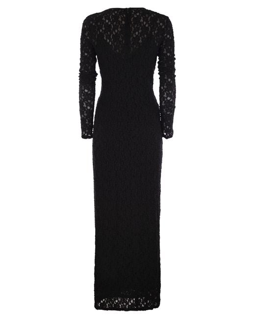 Max Mara Black Max Mara Studio Sarta Tight Fitting Cloqué Lace Dress