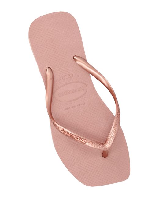 Havaianas Pink Slim Square Flip-Flops By