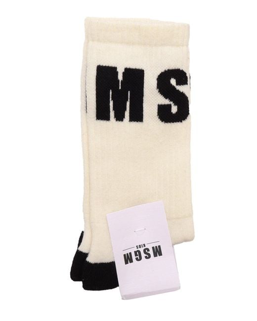 MSGM Black Socks Crema/Cream
