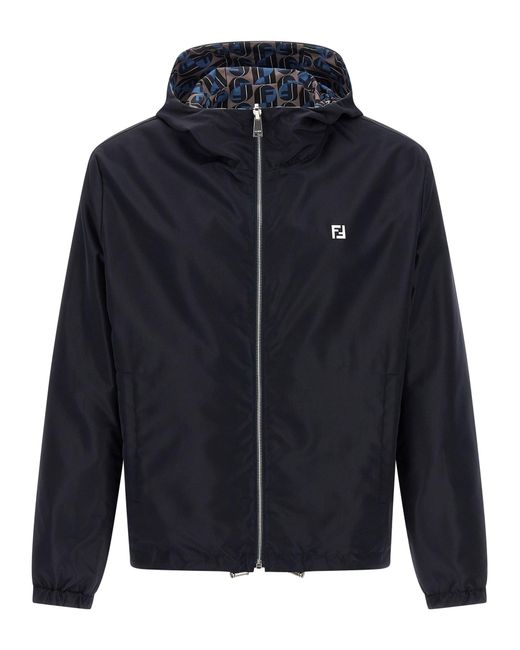 Fendi 'nity' Omkeerbare Windjack in het Blue voor heren