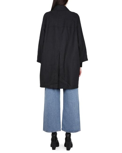 Fay Black Double-Breasted Trench Coat