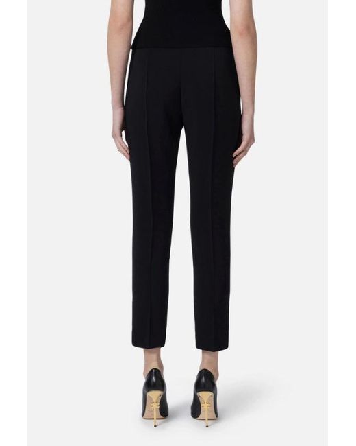 Elisabetta Franchi Black Hosen mit Taschen und Logo -Teller
