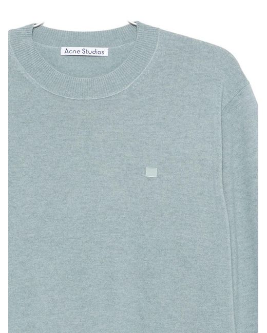 Acne Blue Crewneck Sweater for men