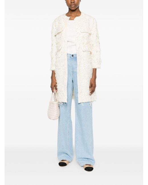 Bye White Cotton Blend Caban Coat