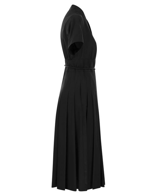 Max Mara Studio Alatri Gekruist Poplin -jurk in het Black