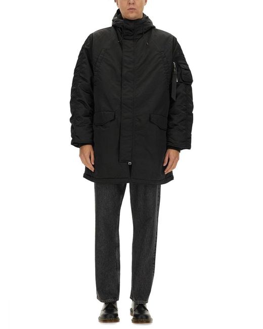 Alpha Industries Black Long Bomber Jacket "N-3B"