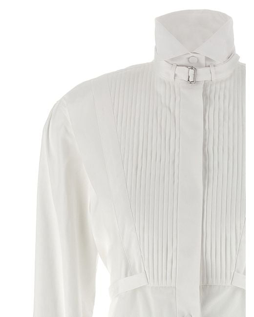 Alexander McQueen White Tuxedo Chemisier Dress