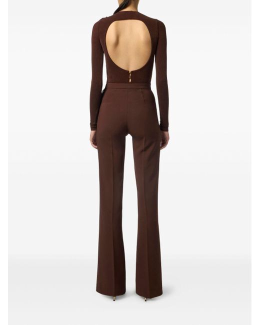 Elisabetta Franchi Brown Schlaghose mit Knopfdetail