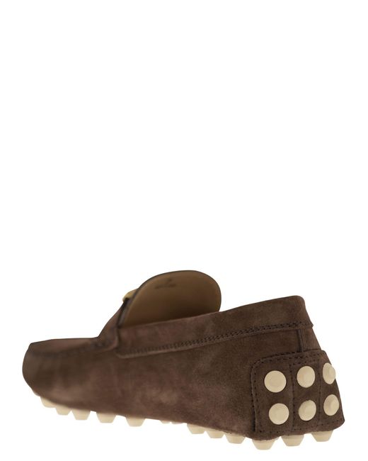 Tod's Rubberen Bubbel T Tijdloos In Suede Leer in het Brown voor heren