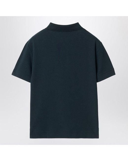 Burberry Blue Cotton Polo Shirt for men