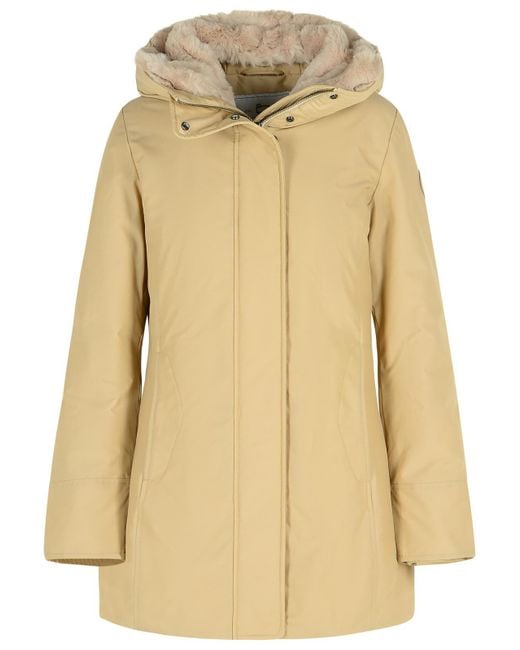 'Boulder' Beige Cotton Blend Parka Woolrich en coloris Natural