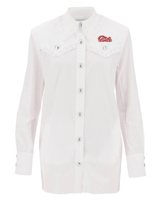 Mini abito con patch logo di Alessandra Rich in White
