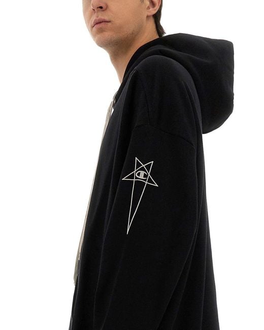 Champion x Rick Owens Black Jumbo Jason's Hoodie for men