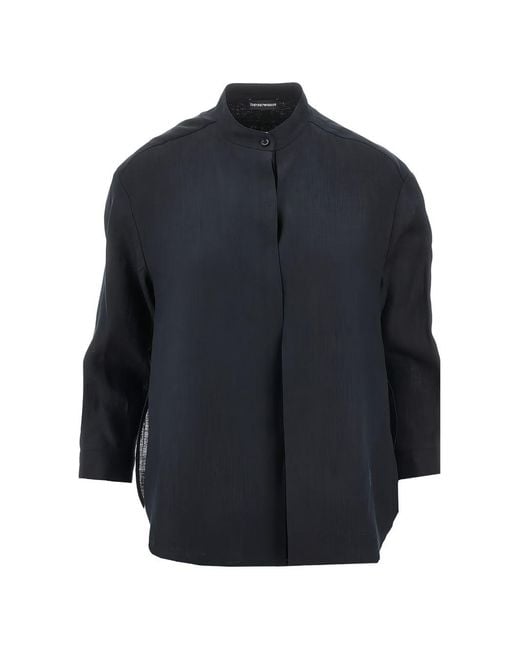 Emporio Armani Blue Linen Shirt