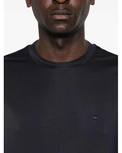 Emporio Armani Black Modal And Silk Blend T-Shirt for men