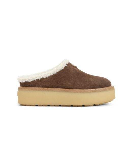 Prada Brown Stylish Leather Mules For