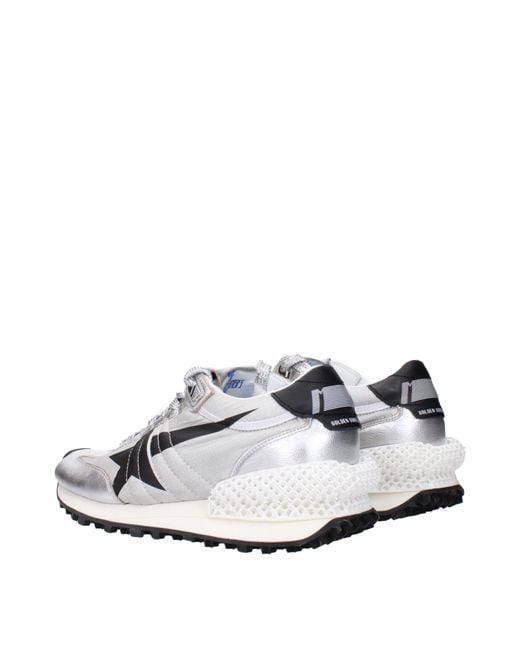 Golden Goose Deluxe Brand White Sneakers Running Donna Tessuto Argento/Nero