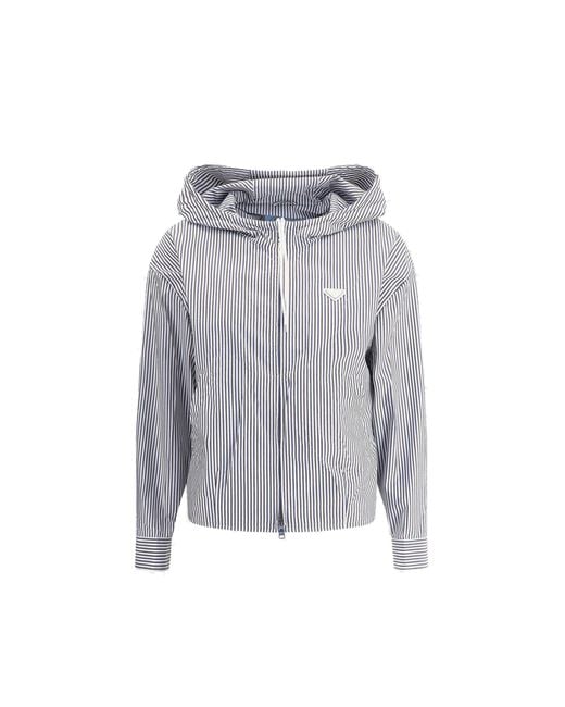 Prada Gestreepte Jas Met Capuchon in het Gray
