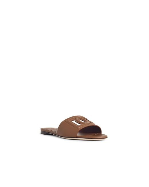 Dolce & Gabbana White Leather Slipper