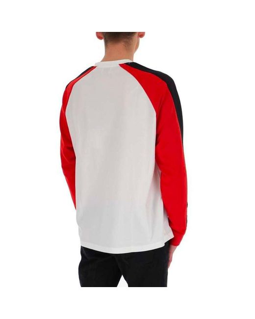 T-shirt à manches longues du logo Burberry pour homme en coloris Red