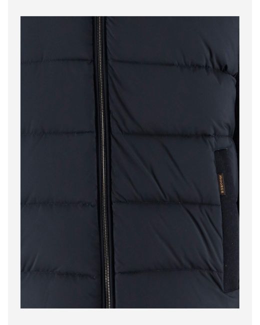 Moorer Blue Gepolsterte Jacke mit Kaschmir -Mischhäuten nach unten gepolstert