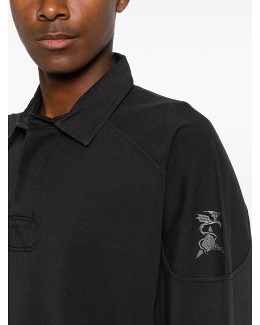 Roa Black Astrio Long Sleeve Polo