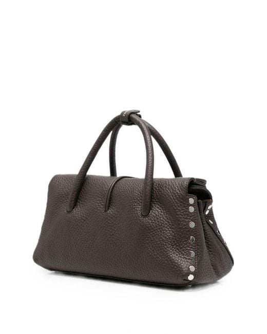 Zanellato Black Dotta Centauro Small Leather Handbag