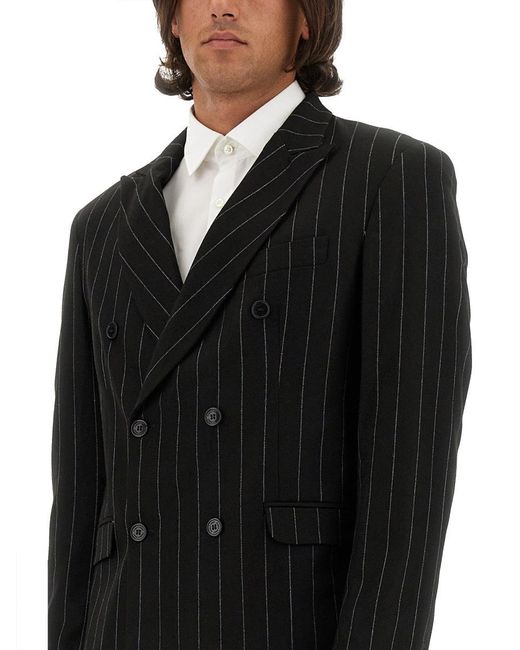 FAMILY FIRST Black Double-Breasted Jacket for men