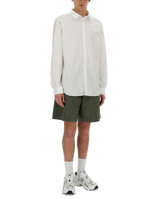 Aspesi Green Solid Shorts for men