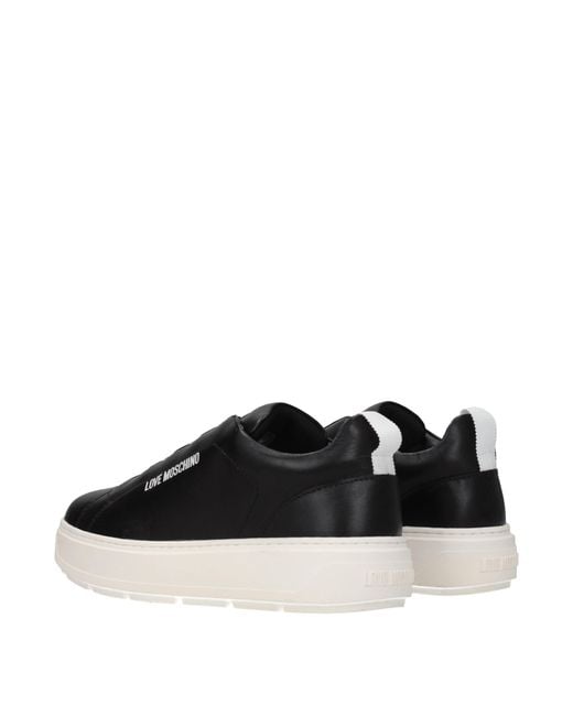 Love Moschino Black Sneakers Donna Pelle Nero