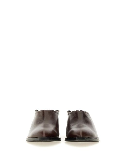 Moschino Brown Shootie Cuban Heel