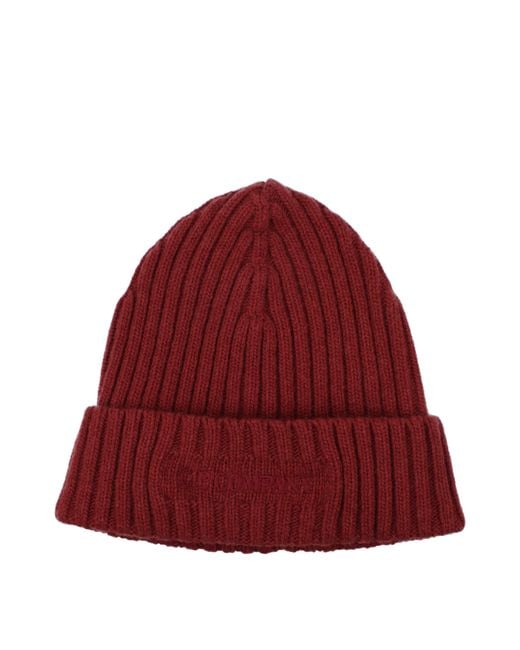 C P Company Red Wool Hats/Burnt