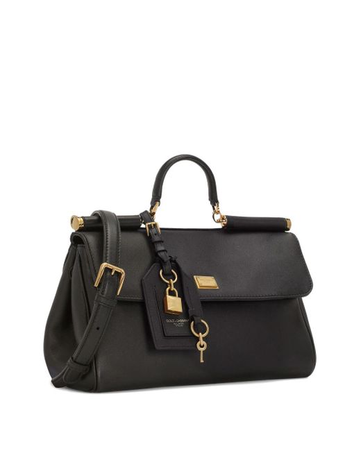 Dolce & Gabbana Sicily Soft Lederen Handtas in het Black