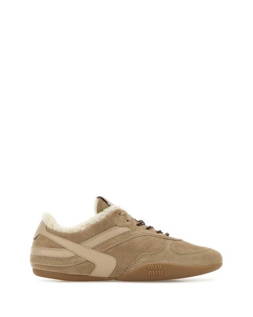 Miu Miu Brown Suede Sneakers
