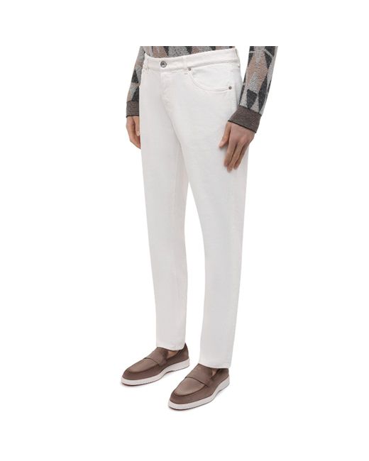 Brunello Cucinelli White Skinny Denim Jeans for men