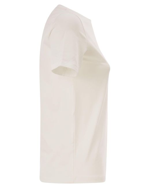 Weekend by Maxmara White Wkdmultib Basic Cotton Jersey T Shirt
