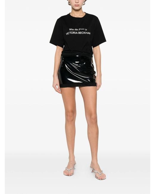 Oseree Black Latex Skirtini