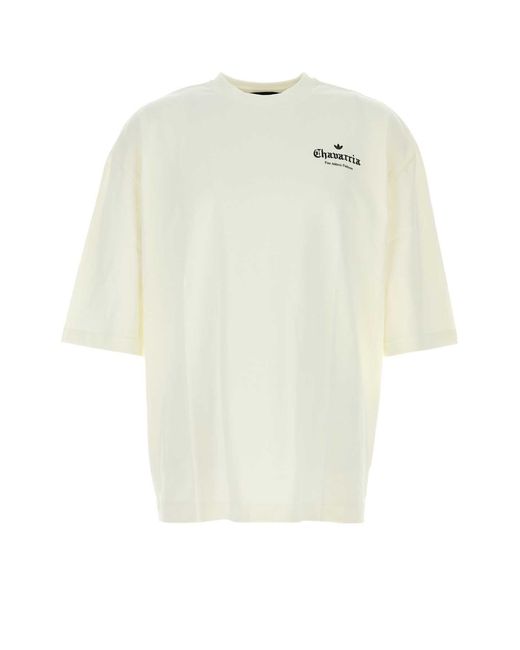 ADIDAS X WILLY CHAVARRIA White Ivory Cotton Oversize T Shirt
