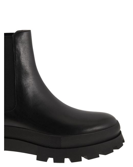 MICHAEL Michael Kors Rowan Leather Chelsea Boot Met Logo in het Black