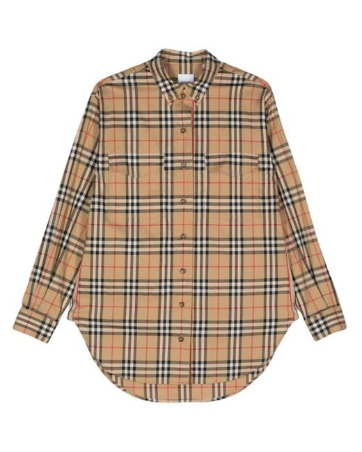Burberry Natural Check Motif Cotton Shirt