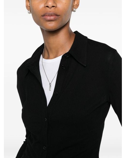 Totême Black Slim Solid Shirt