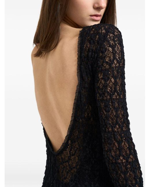 Forte_forte Black Lace Long Dress
