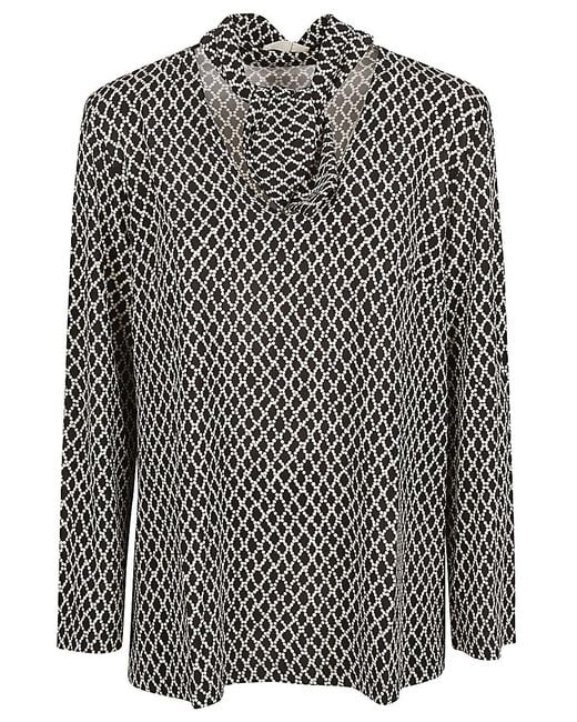 Siyu Geprinte Blouse in het Black