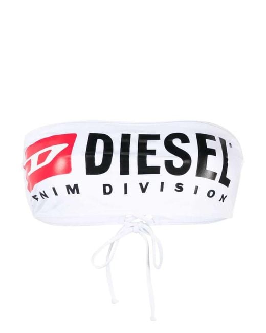 DIESEL Bedrukte Bikinitop in het Blue